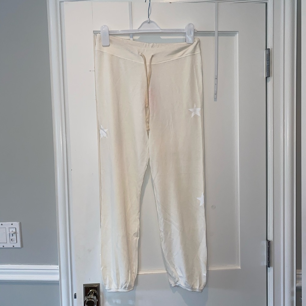 Cream sundry joggers with white stars